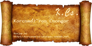 Korcsmáros Csongor névjegykártya