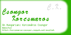 csongor korcsmaros business card