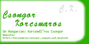 csongor korcsmaros business card